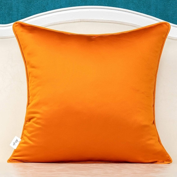 Chevron Burnt Orange Patchwork Velvet Throw Pillow Case Gold Stripes - Picture 2 of 4